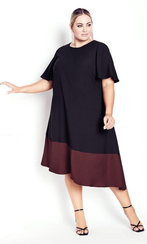 Plus Size  Navabi Kollektion Black Colour Block Dress