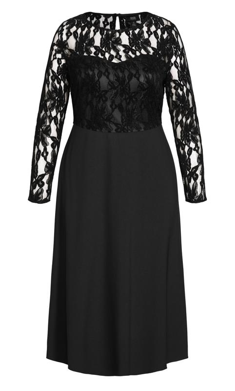 Evans  Black Lace Fit and Flare Dress 3