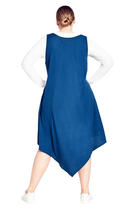 Evans Blue Plain Double Layer Dress 5