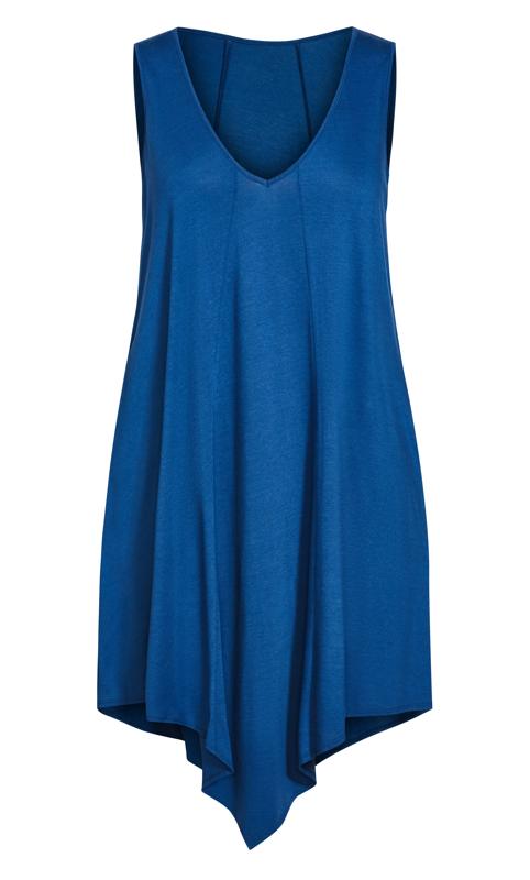 Evans Blue Plain Double Layer Dress 8