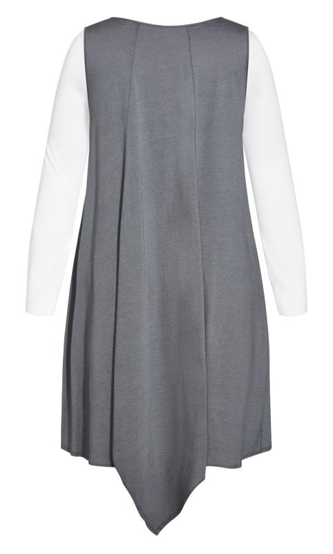 Evans Grey Plain Double Layer Dress 5