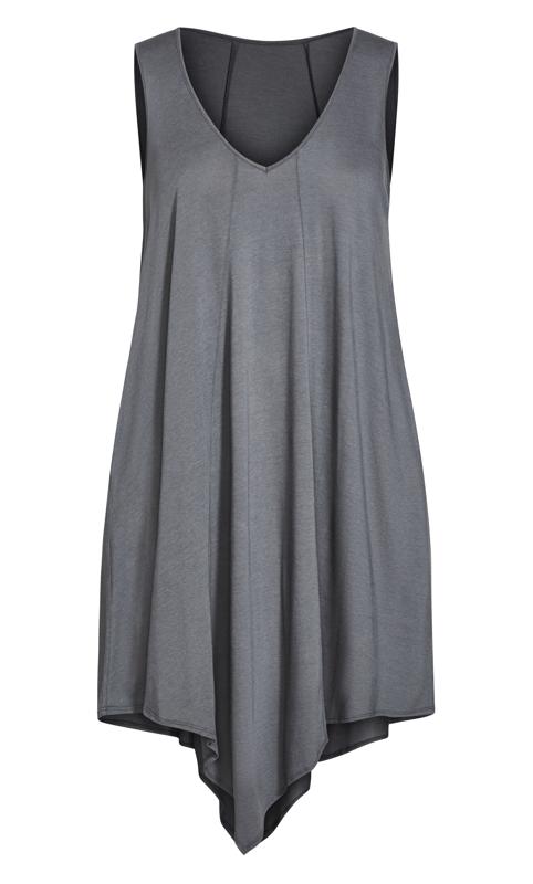 Evans Grey Plain Double Layer Dress 6