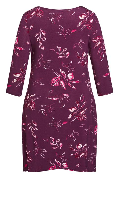 Evans Purple Floral Print Wrap Dress 4