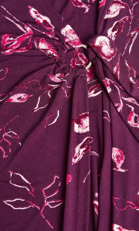 Evans Purple Floral Print Wrap Dress 5