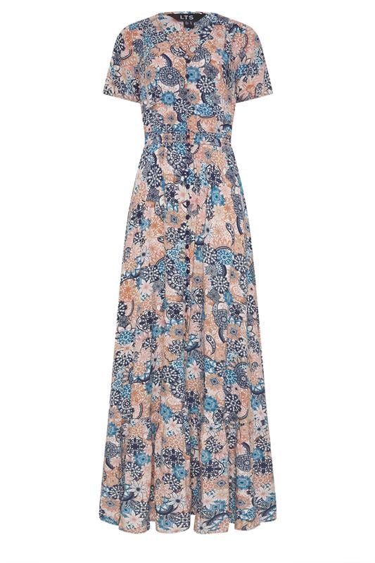 LTS Tall Women's Navy Blue Floral Button Maxi Dress | Long Tall Sally 6