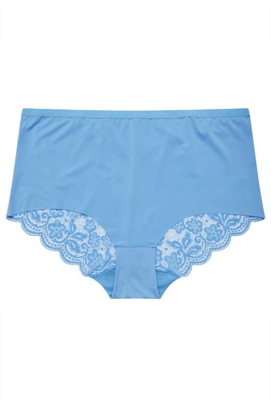 YOURS Plus Size 3 PACK Blue & Pink Lace High Waisted Full Briefs | Yours Clothing 12