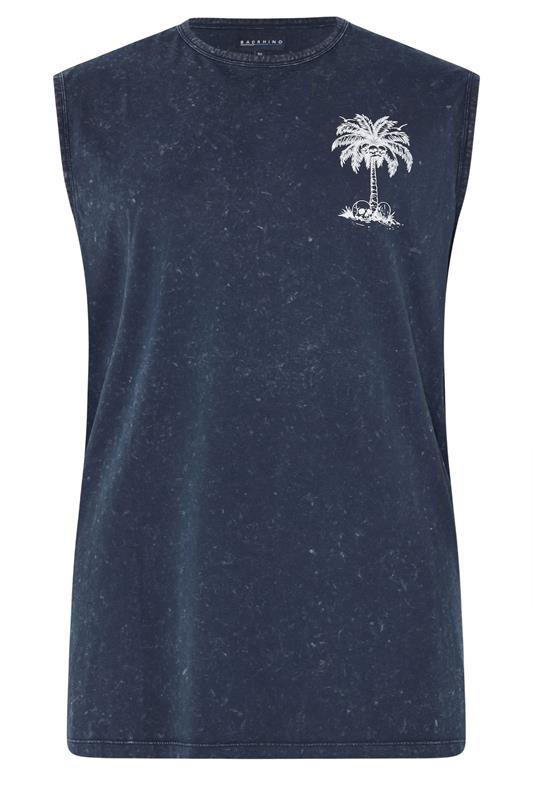 BadRhino Big & Tall Navy Blue Acid Wash Graphic Vest | BadRhino 7
