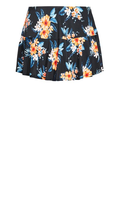 Evans Blue Hawiian Floral Print Swim Skirt 6