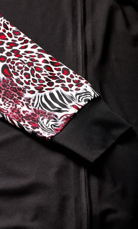 Evans Black & Pink Leopard Print Hoodie 8