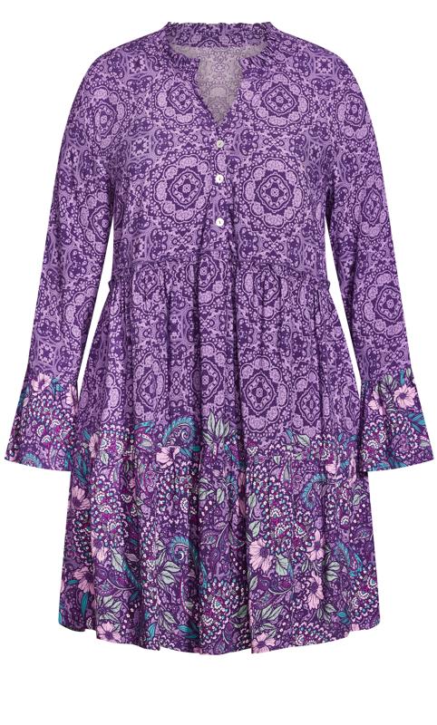 Evans Purple Paisley Tunic Dress 3