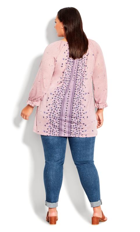 Evans Pink Floral Embroided Tunic 4