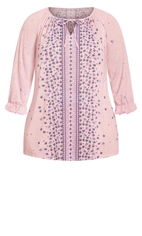 Evans Pink Floral Embroided Tunic 5