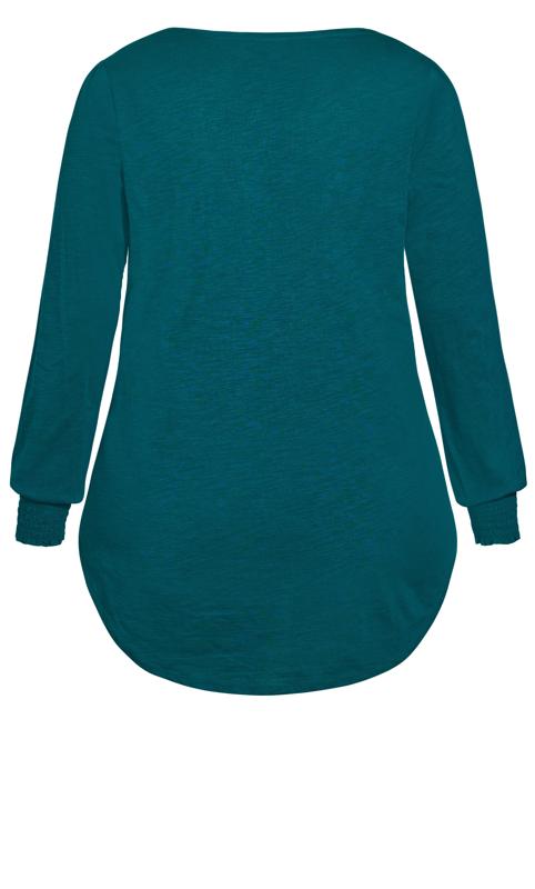 Evans Forest Green V Neck Long Sleeve Top 11