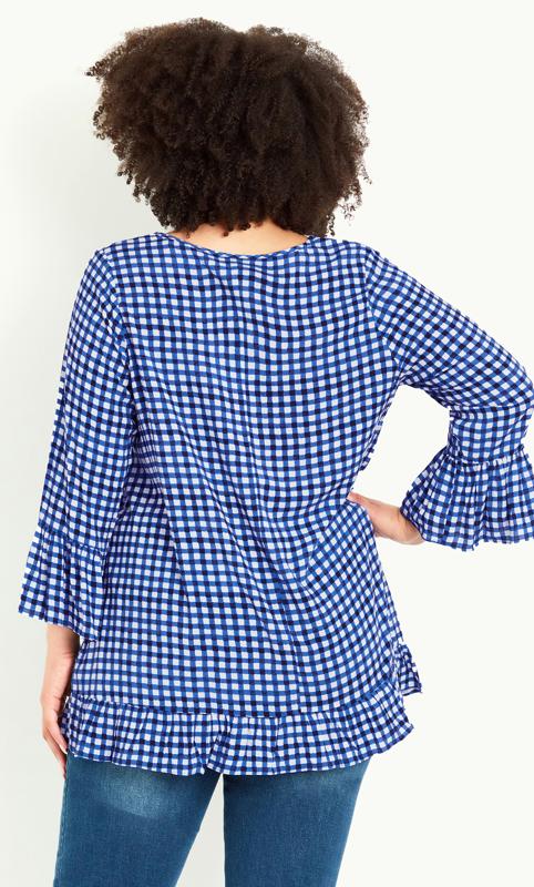 Evans Blue & White Gingham Tunic Top 2