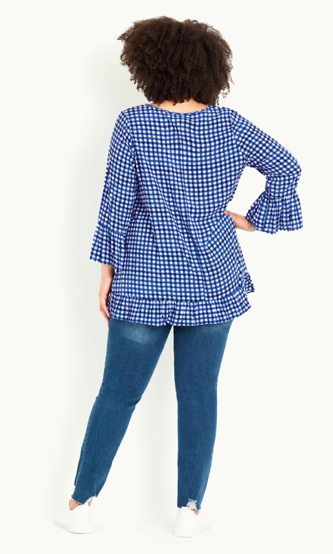 Evans Blue & White Gingham Tunic Top 4