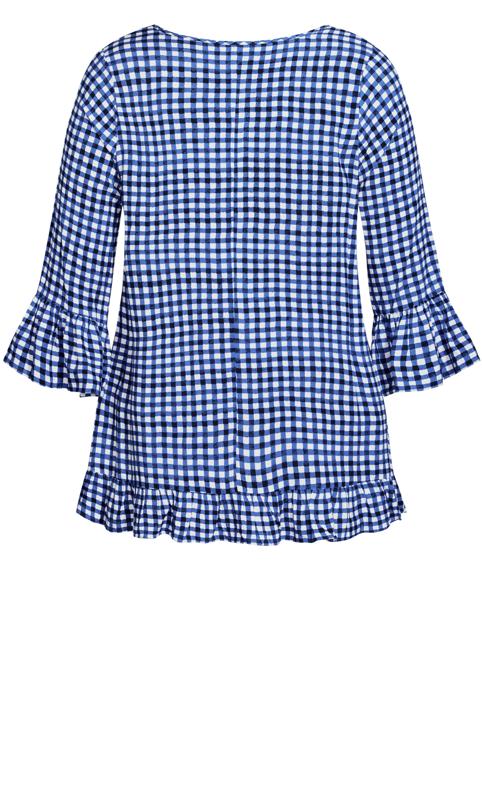 Evans Blue & White Gingham Tunic Top 6