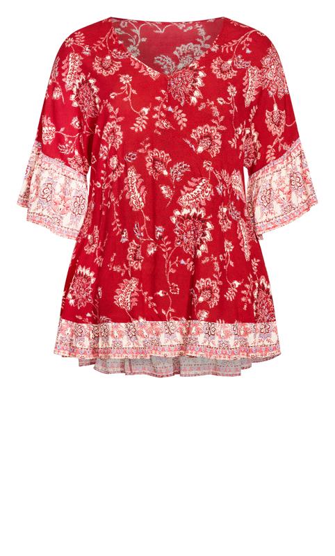 Evans Pink Floral Tunic Top 5