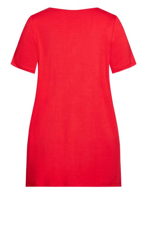 Evans Red Ring Cut Out T-Shirt 5
