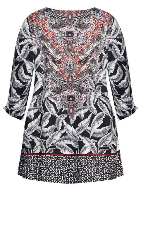 Evans Grey Feather Print Tunic Top 6