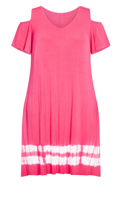 Evans Pink Aimee Cold Shoulder Dress 3