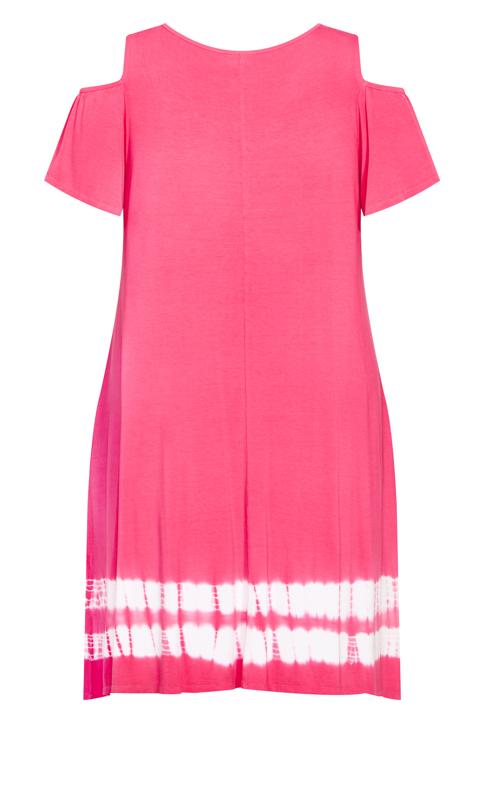 Evans Pink Aimee Cold Shoulder Dress 4