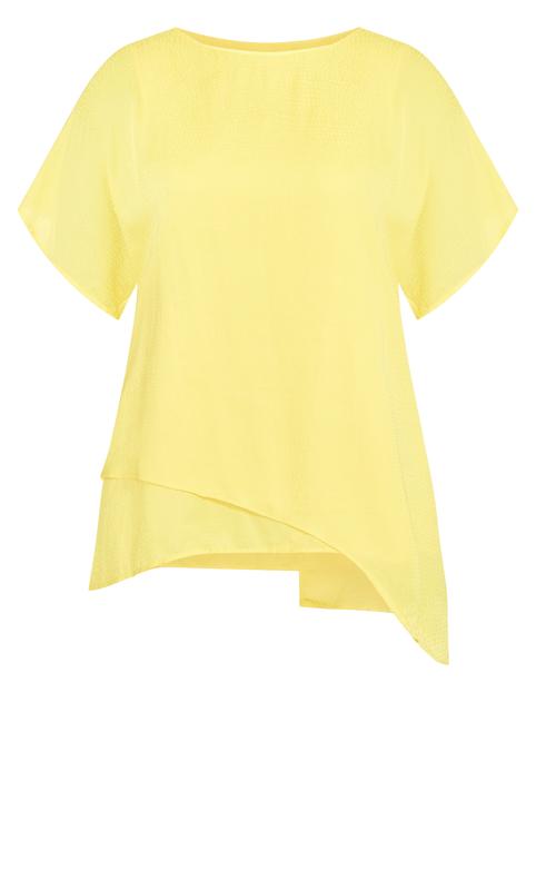 Evans Lemon Yellow Layered Short Sleeve Blouse 5