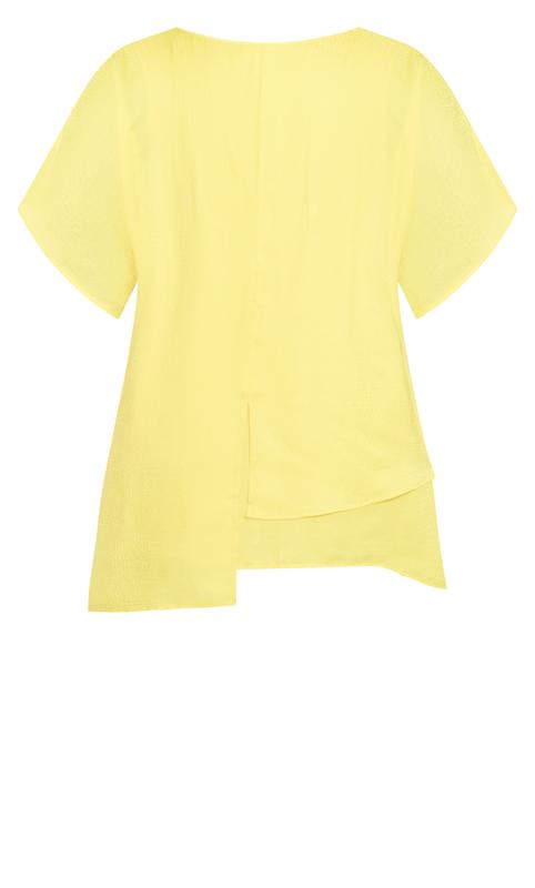 Evans Lemon Yellow Layered Short Sleeve Blouse 6