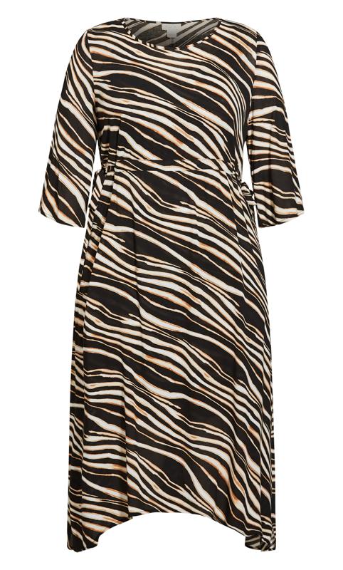 Evans Brown Zebra Print Midi Dress 4