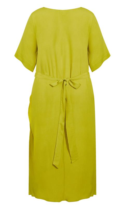 Evans Lime Green Pleated Maxi Dress 4