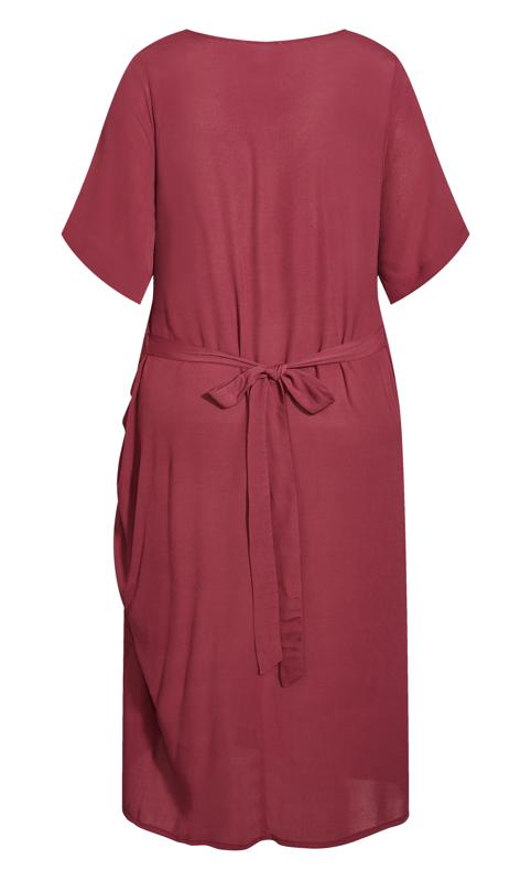 Evans Burgundy Red Pleated Maxi Dress 4