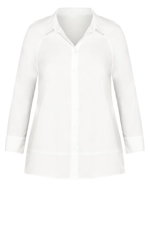 Cotton Rich Tiered Hem White Shirt  5