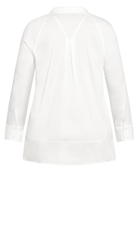Cotton Rich Tiered Hem White Shirt  6