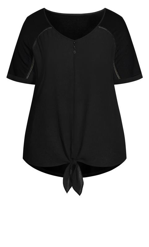 Evans Black Knot Hem T-Shirt 5