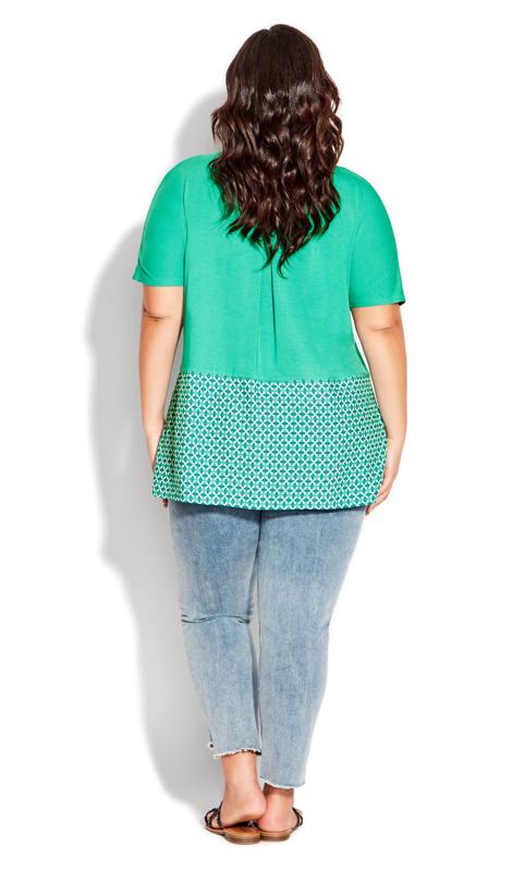 Evans Green Geometric Hem Top 4