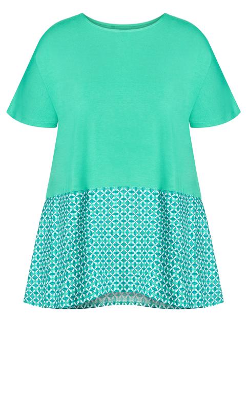 Evans Green Geometric Hem Top 5