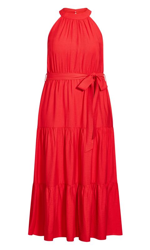 Evans Red Halterneck Maxi Dress 4