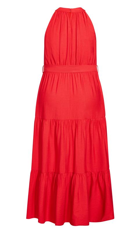 Evans Red Halterneck Maxi Dress 5