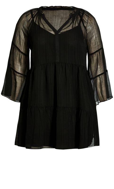 Evans Black Valin Mini Plain Dress 4