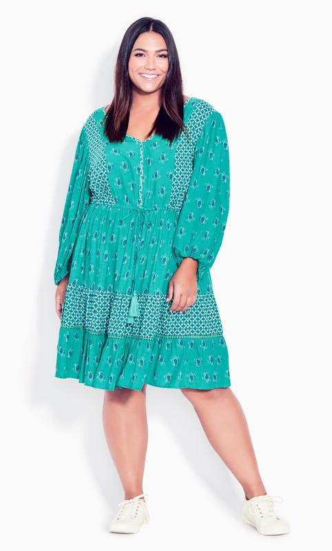 Plus Size  Evans Green Geometric Tunic Dress