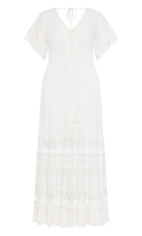 Trixie Lace Trim White Maxi Dress 4
