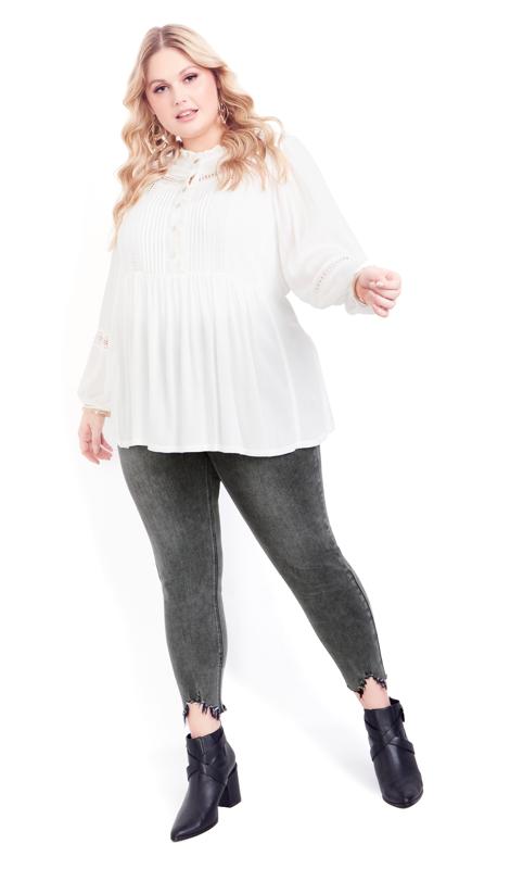 Plus Size  Evans Grey Washed Jeans