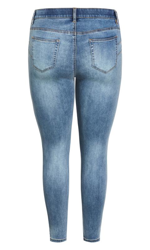 Evans Light Blue Wash Split Hem Skinny Jeans 8
