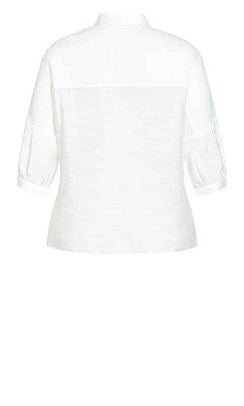 Evans White Tie Front Long Sleeve Shirt 9