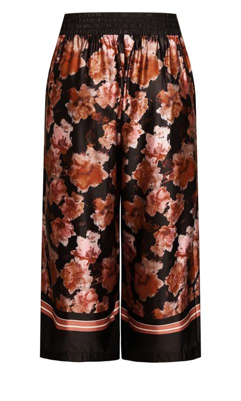 Evans Black & Red Floral Wide Leg Trousers 9