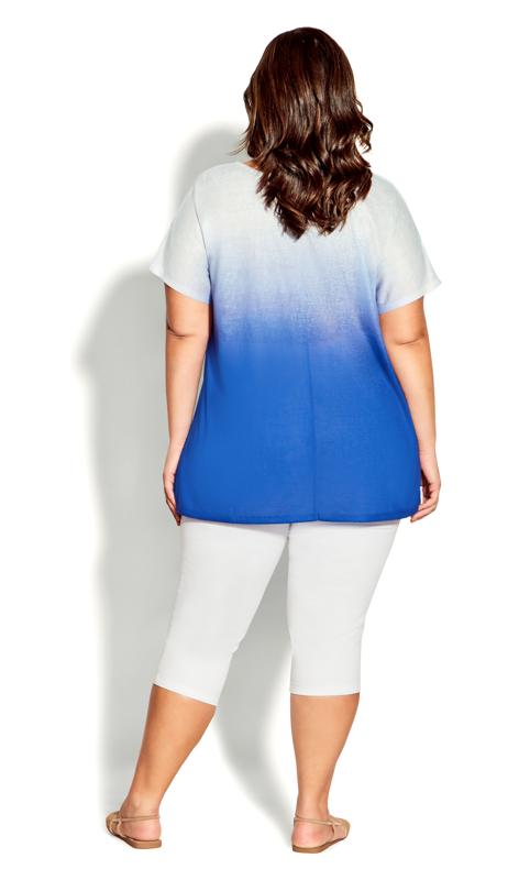 Evans Blue & White Ombre Top with Necklace 4