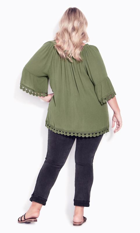 Evans Green Ember Lace Trim Top 4