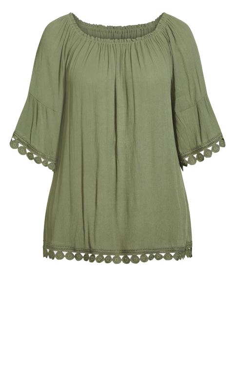 Evans Green Ember Lace Trim Top 5