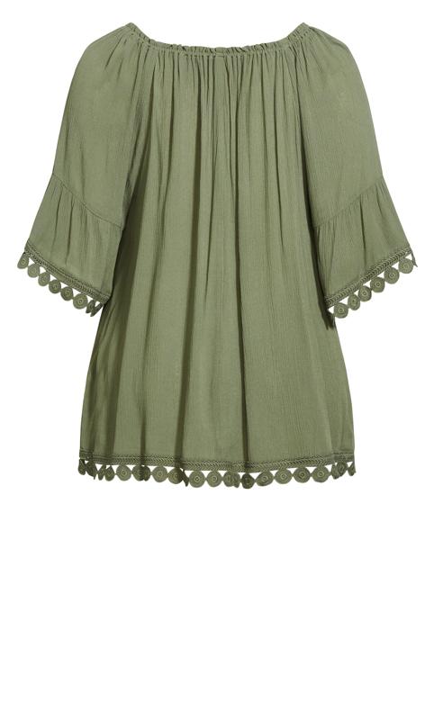 Evans Green Ember Lace Trim Top 6