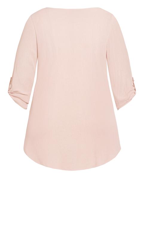 Evans Pink Sandy Pintuck Plain Shirt 4