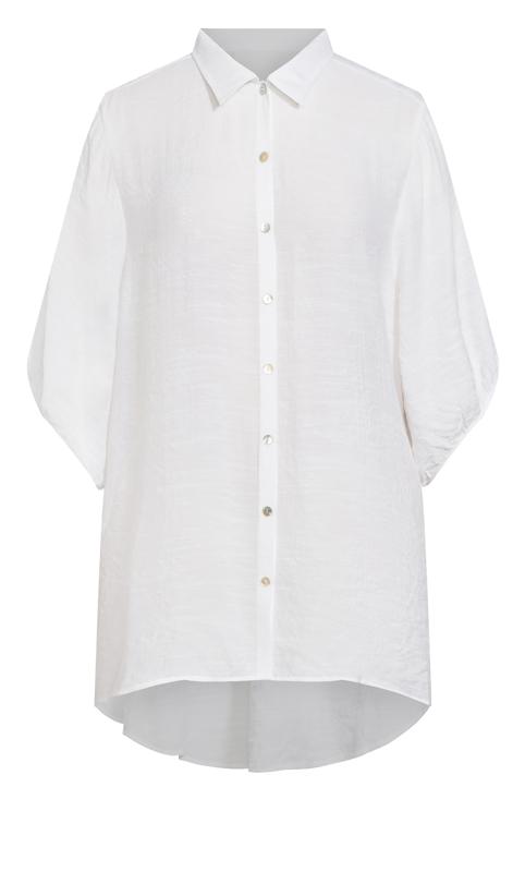 Evans White Oversized Longline Shirt 5